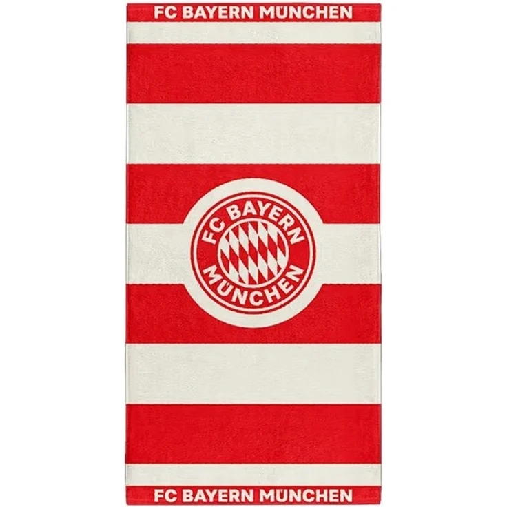 FC Bayern München Strandtuch 100% Baumwolle 160 x 80 cm Handtuch rot/weiß – Bild 2
