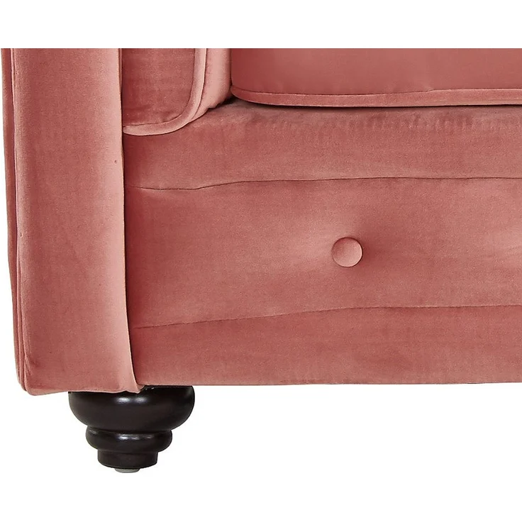 Vente-unique - CHESTERFIELD - Sessel mit gerader Rückenlehne - Holz, Platte - Holz - Puderrosa - 82 x 78 x 72 cm – Bild 7