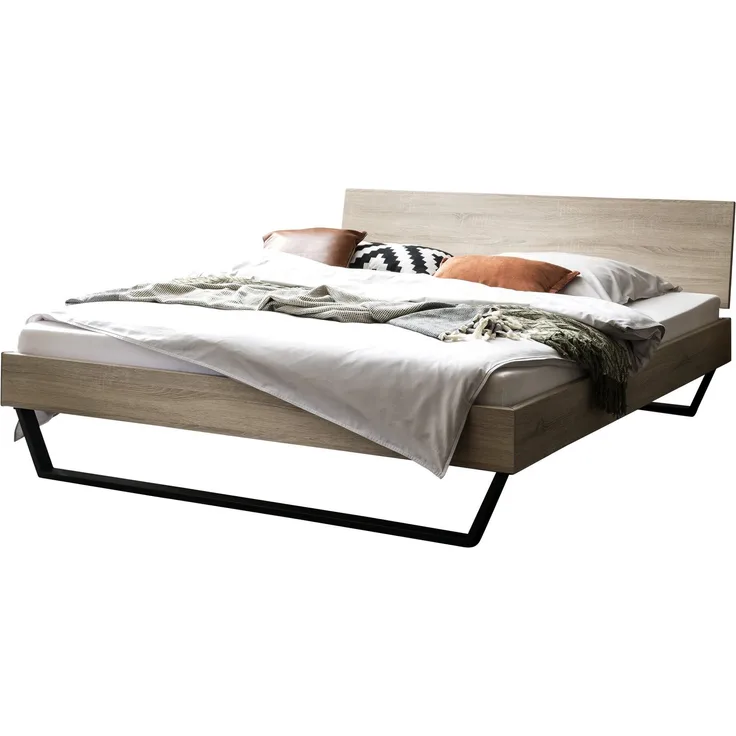 Hasena Bett Gleva Eiche sägerau mit Kufen 140x200 cm, Komforthöhe 25 cm – Industrial-Movie