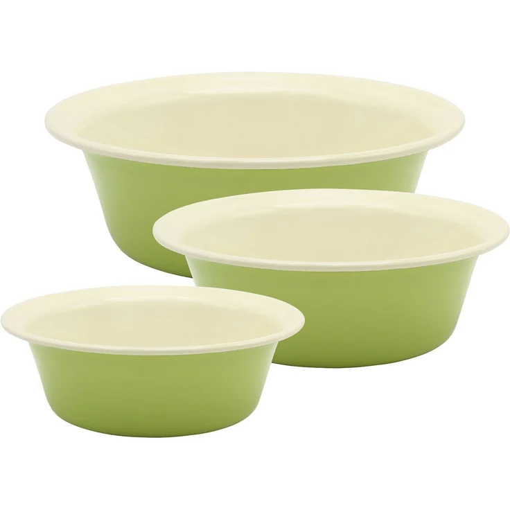Krüger Schüssel Emaille Schüssel-Set Juist, 3 tlg. (20, Ø 24 und Ø 28 cm), Emaille, (Set, 3-tlg), emailliert, geruchsneutral, geschmacksneutral, kratzfest, schnittfest – Bild 5