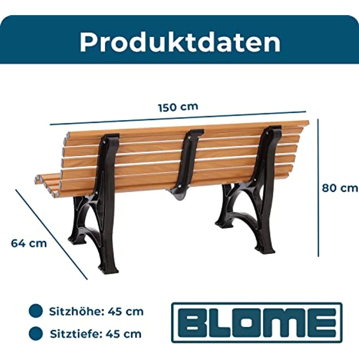 Blome Gartenbank Helgoland braun 3-Sitzer – Bild 2
