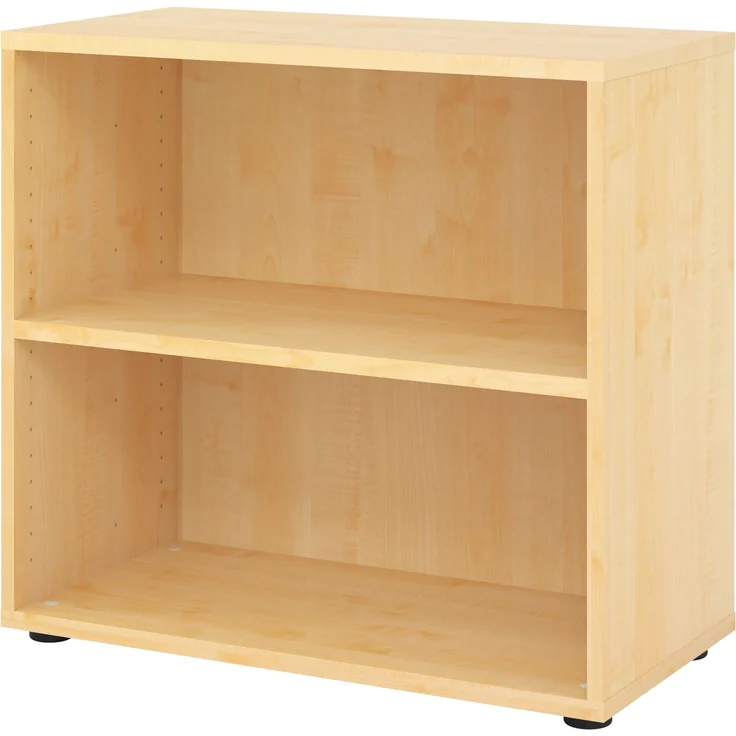 bümö Regal Buche, Standregal aus Holz für 2 Ordnerhöhen - Bücherregal klein 80 cm breit, Aktenregal für Ordner & Bücher, kleines Büroregal, Holzregal, Ordnerregal, Buchregal Dachschräge, 928RE-6 – Bild 10
