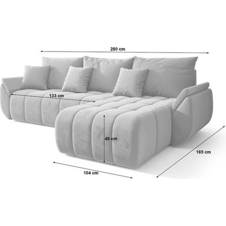 Luxusbetten24 Schlafsofa Designer Sofa Lenoa L in Samt, mit Stauraum und Schlaffunktion – Bild 2