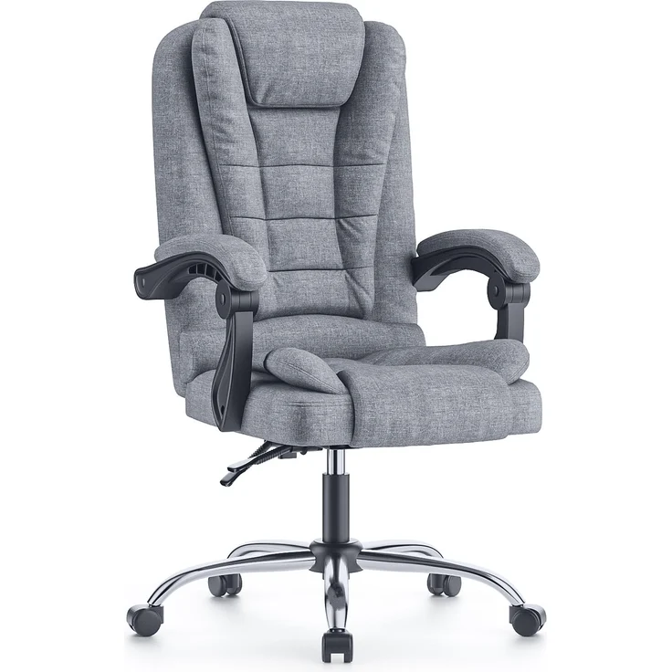 Botifly Chefsessel mit Fußstütze, Stoff, Grau, 90°-135° Relaxfunktion, 130 kg, mit verstellbarer Rückenlehne, 54 x 32.5 x 70 cm – Bild 1