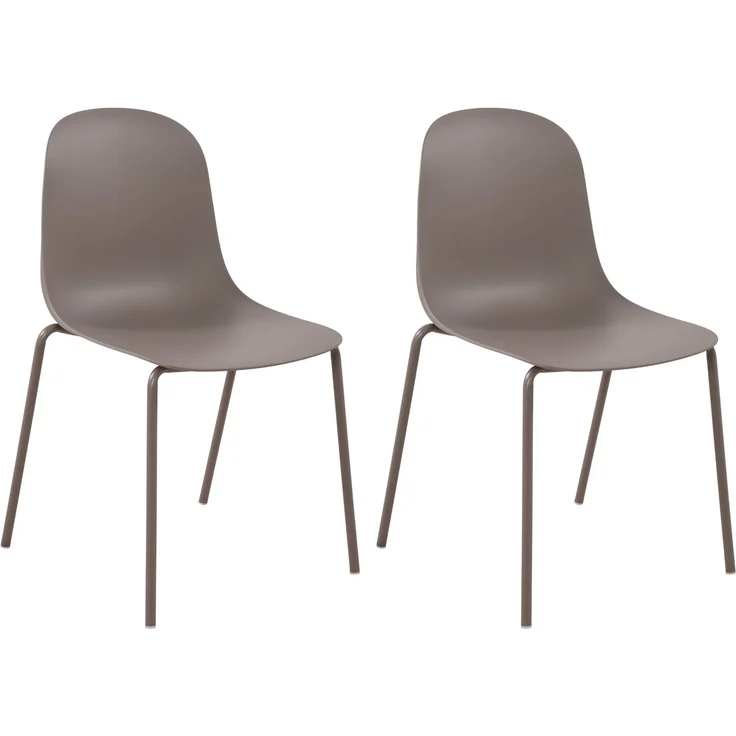 CLP 2er Set Stühle Hardin, stapelbare gartenstühle, wetterfest und UV-beständig,taupe – Bild 1