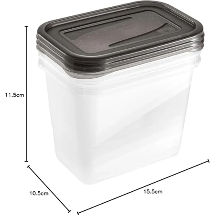 keeeper fredo fresh Frischhaltedosenset 3-teilig, 3x1 l, Crystal Grey (Transparent) – Bild 9