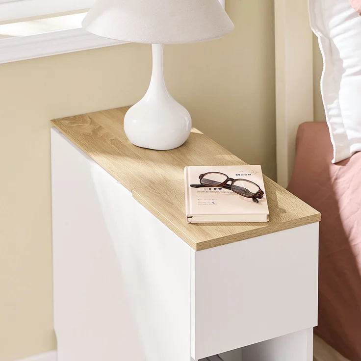 SoBuy FBT162-WN Nachttisch, Spanplatte, Melamin, Weiß, 65 x 60 x 40 cm – Bild 9