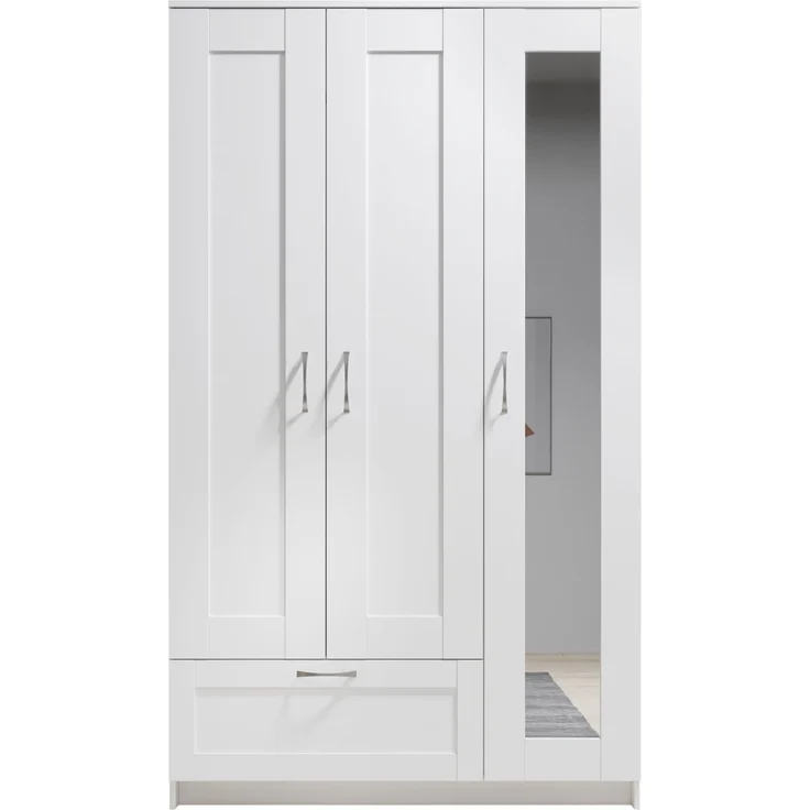 Kleiderschrank >Lepini< in Weiß, Dekorfolie - 117x191x50cm (BxHxT) – Bild 6
