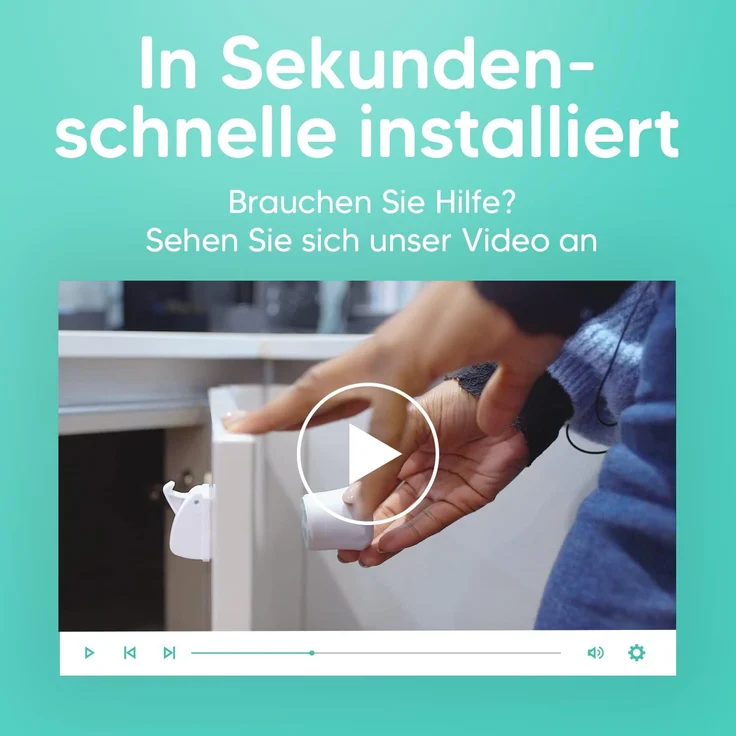 AYCORN Magnetisches Schrankschloss für Kinder und Babys - unsichtbare Kindersicherung für Schrank & Schublade - 10 Schlösser + 2 Schlüssel ohne Schrauben und Bohren - Einfache Montage BONUS Video – Bild 5