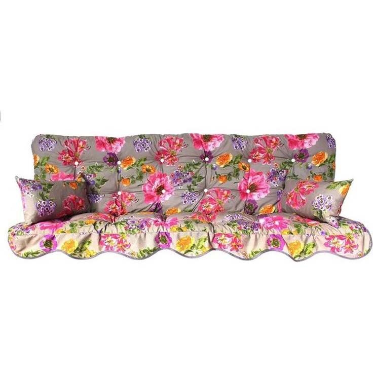 Kühnemuth Auflagekissen Auflagen Set für Hollywoodschaukeln Sitzkissen 180x50 cm Design 922 – Bild 2