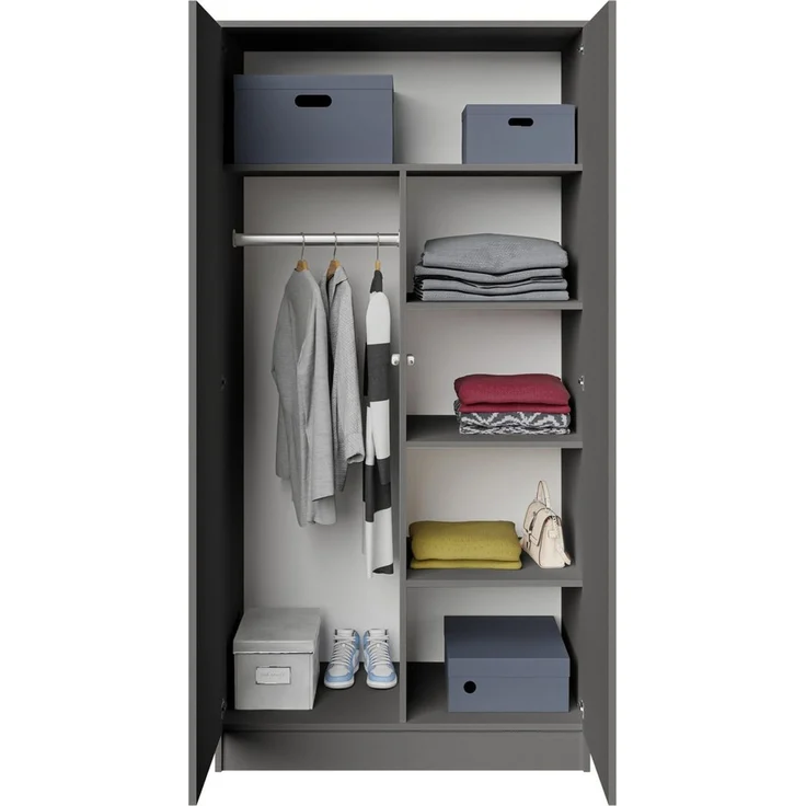 Beautysofa Kleiderschrank Zweitüriger mit Drehtürenschrank LOOK (Breite: 90 cm, Modernes TIP-ON Öffnungssystem (griffloses Öffnen möglich) Erhältlich mit oder ohne Schubladen – Bild 3