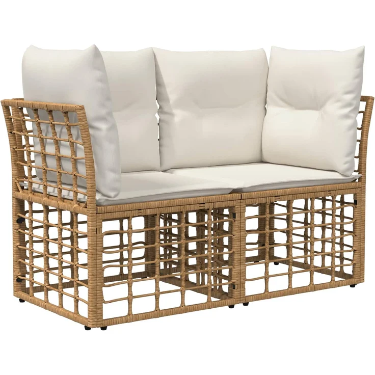 vidaXL Gartensofa-set 12 stk. Natürlich und Cremweiß 100 x 55 x 73 cm 3437878 – Bild 4