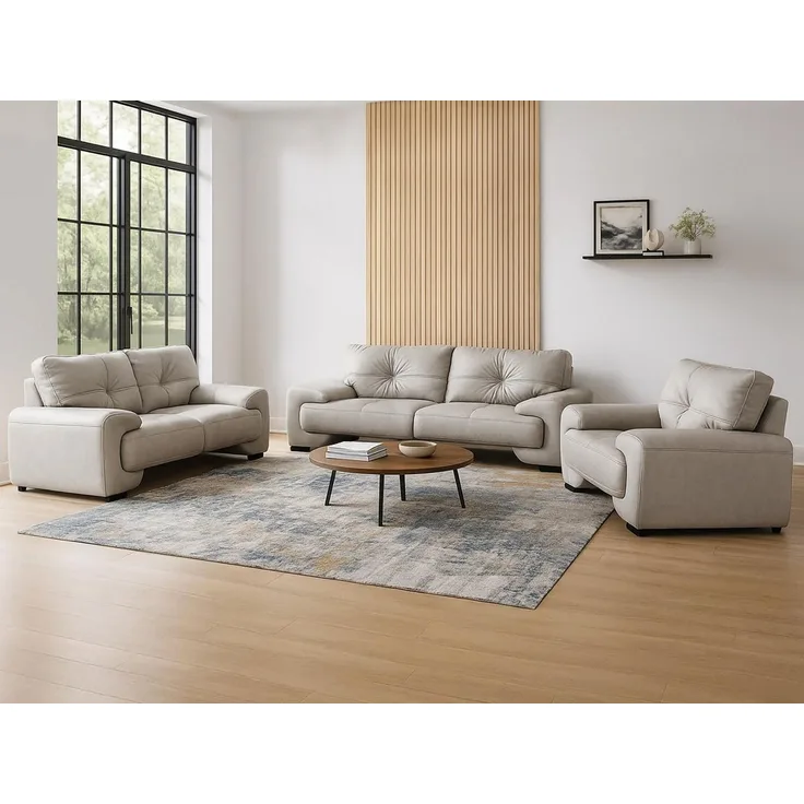Beautysofa Big-Sofa Polstergarnitur Omega Set 3+2+1 Sofa Wohnzimmer Sofagarnitur, modernes Sofaset für Wohnzimmer, Kunstleder Couchgarnitur im modernen Design