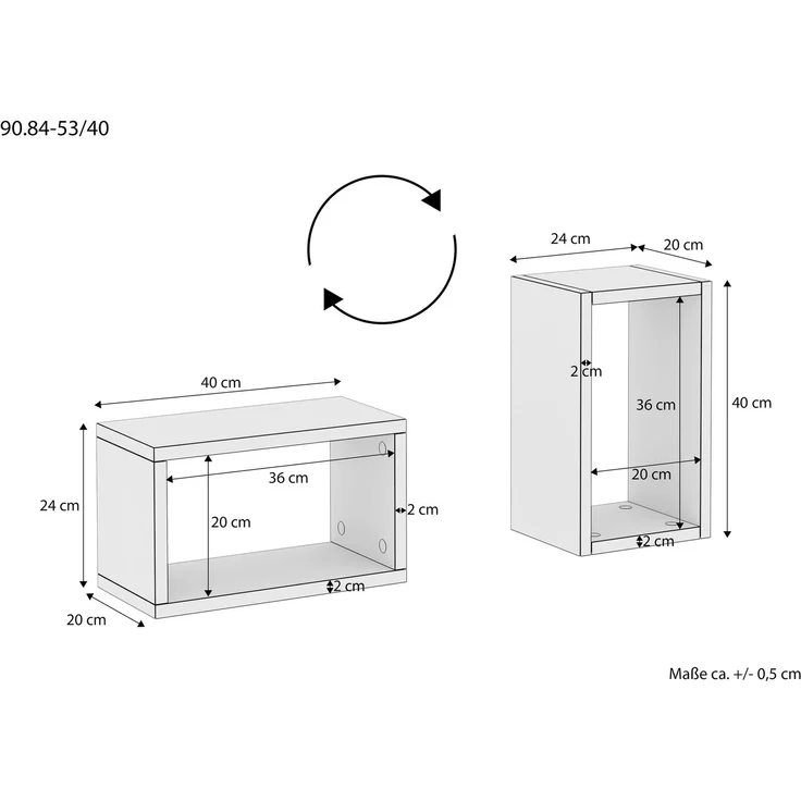 Wandablage schwebender Nachttisch Regal Ablage aus Buche Länge wählbar V-90.84-53Einzelartikel – Bild 5