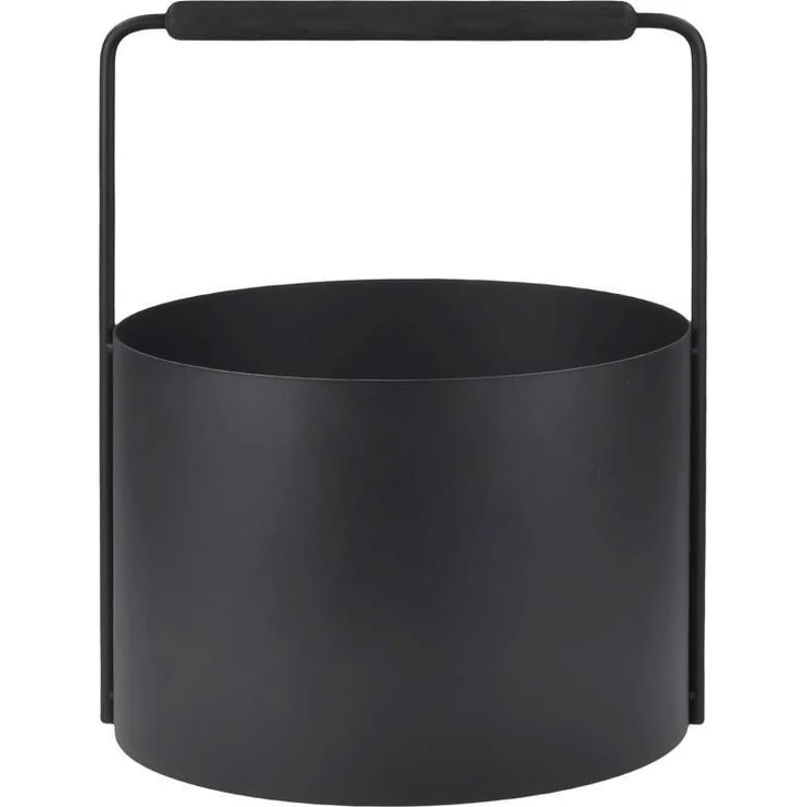 blomus Kaminholzkorb -ASHI- Eleganter Holzkorb: Stilvoll, funktional, zeitlos & robust, Langlebig, Minimalistisch, Praktisch, Stahl, Eichenholz, Schwarz, 35cm, 46cm – Bild 2