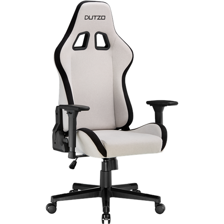 DUTZO E-SPORTS Gaming Stuhl, Hellgrau, Stoff, ergonomisches Design, bis zu 120 kg Belastbarkeit, 135° Liegefunktion