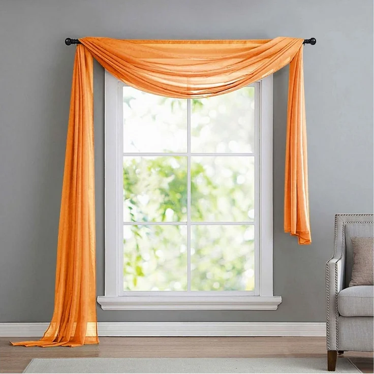 Gardinenbox Freihanddeko (1 St), ohne, transparent, Voile, Uni Volant Transparent Polyester 600cm 140cm – Bild 1