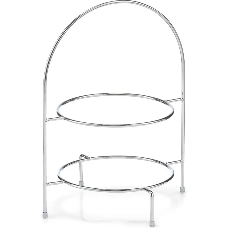 ZELLER Etagere 27381 mit zwei Ebenen für Teller, Metall, verchromt, ca. 29 x 27 x 39 cm