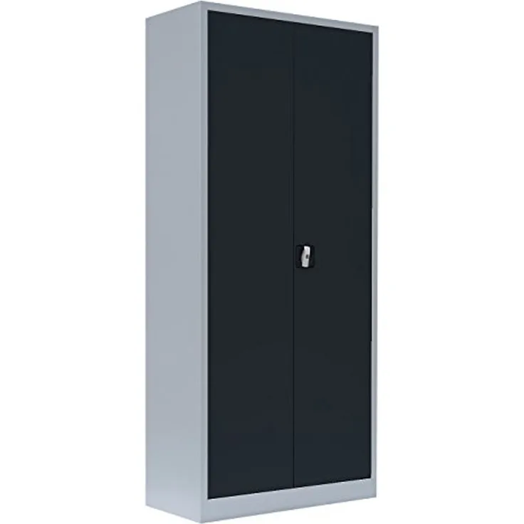 Stahl-Aktenschrank Metallschrank abschließbar Büroschrank Stahlschrank Lichtgrau/Anthrazit 1800 x 800 x 383 mm 530338