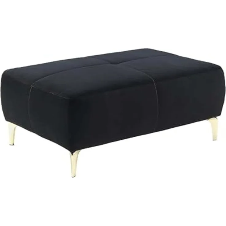 Hocker Sayar / Salome, Polyester, Stoff, Schwarz, 79 x 45 x 111 cm