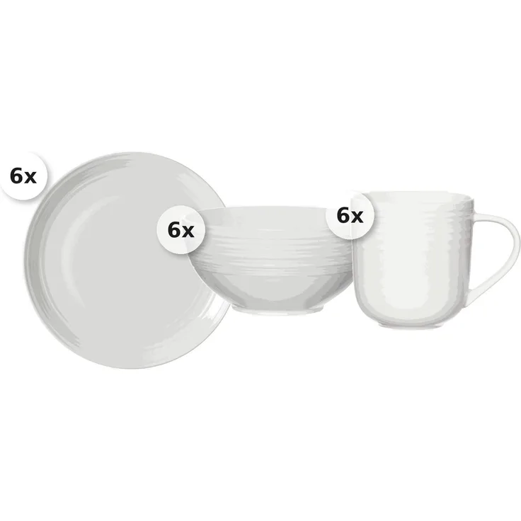 Frühstücks-Set 18 tlg. Levi weiss