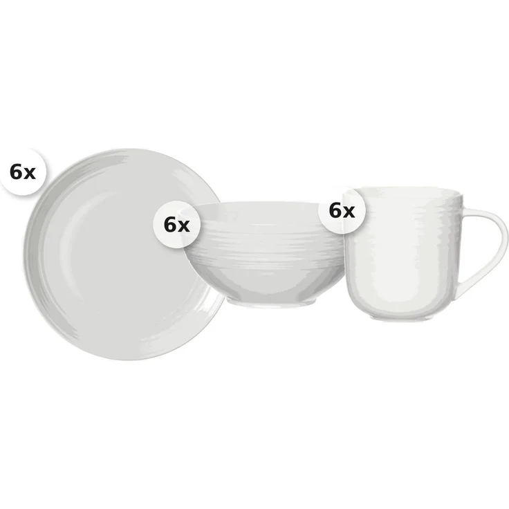 Frühstücks-Set 18 tlg. Levi weiss