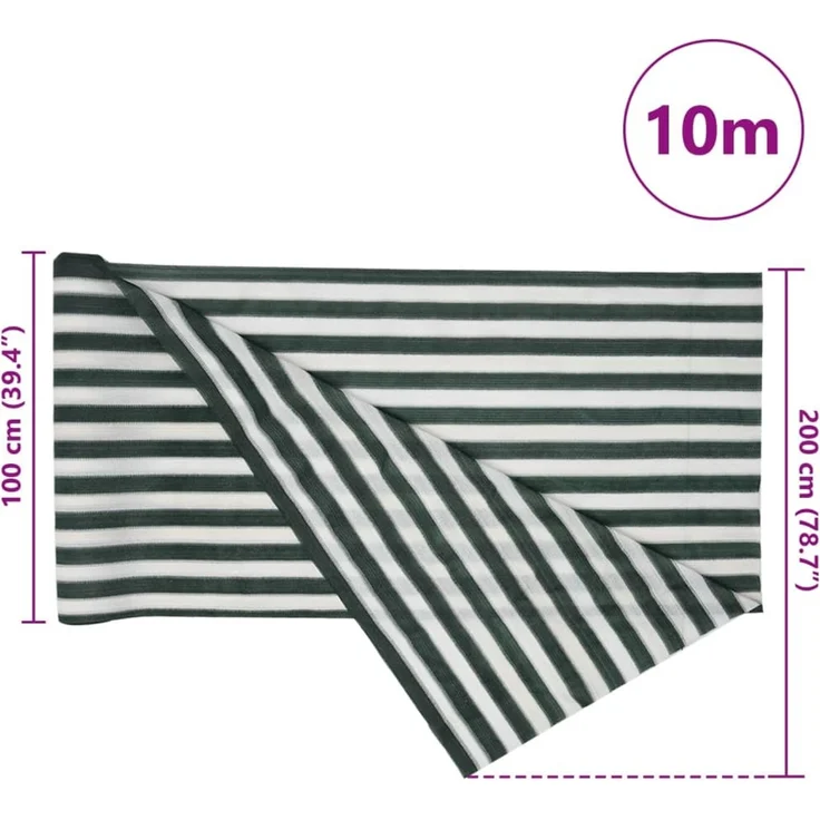 vidaXL Zaunblende Grün und Weiß 2x10 m HDPE 195 g/m² 4003755 – Bild 7