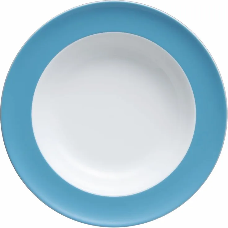 Thomas Sunny Day Suppenteller, Pastateller, Teller, Porzellan, Waterblue / Blau, Spülmaschinenfest, 23 cm, 10323