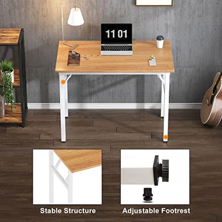 SogesHome Klapptisch Computertisch 80x40 cm PC Tisch Kleiner Schreibtisch Bürotisch Büroarbeitsplatz für Home Office Verwendung Schreibtisch Esstisch Konferenztisch – Bild 6