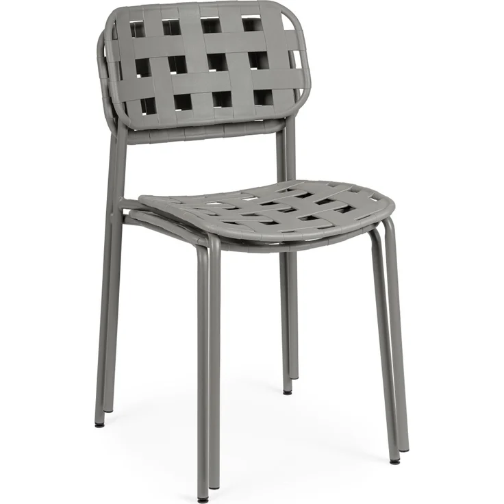 Gartenstuhl Clover 4er-Set aus Metall, modern, grau, stapelbar für deinen Außenbereich – Bild 7