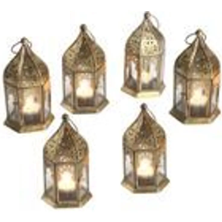 Orientalische Glas-Windlichter Nael Transparent 6er Set