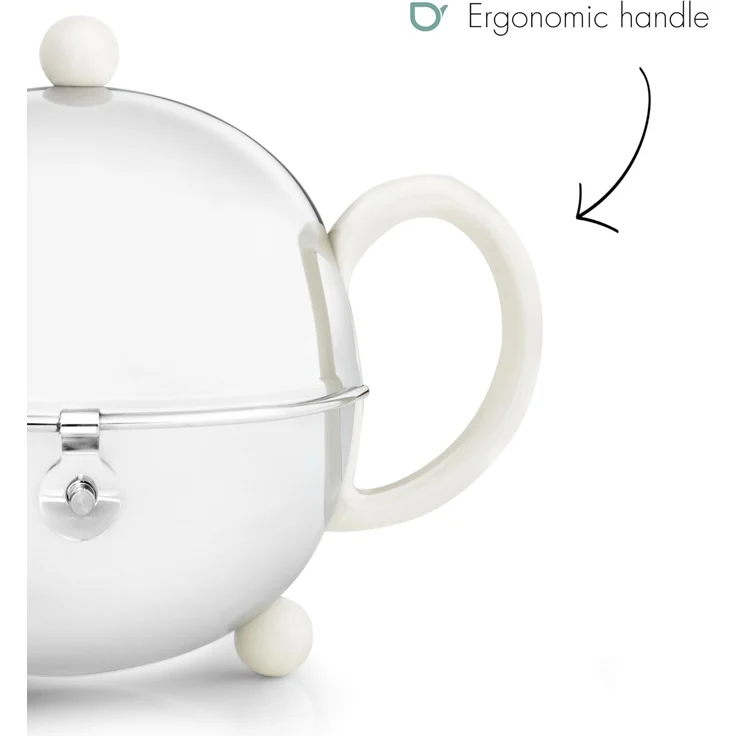 Bredemeijer Kanne Bredemeijer Keramik-Teekanne mit Edelstahlmantel Cosy® 0,9L crèmeweiβ, 900 l, (Packung) – Bild 6