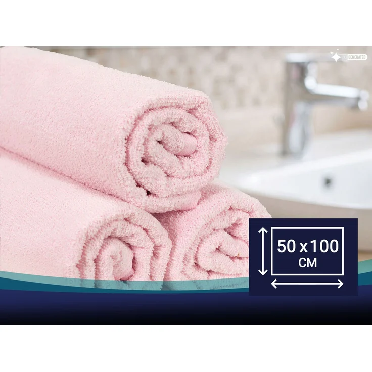 ZOLLNER 10er Set Handtücher, 70% Baumwolle, 30% Polyester, rosa, 50x100 cm – Bild 4