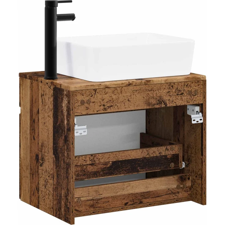 vidaXL Waschbeckenschrank Altholz 59 x 44,5 x 80 cm Holzwerkstoff 3404308 – Bild 7