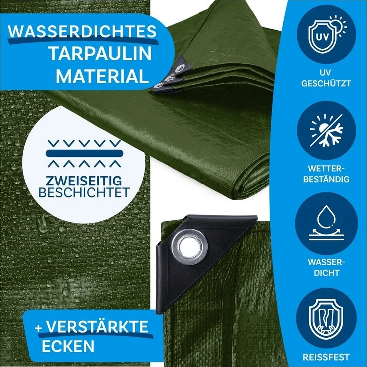 Kubus Schutzplane Abdeckplane 140 g/m², Schutzhülle, Wetterfest, verschiedene Größen, Reißfest & Wasserdicht – Bild 2