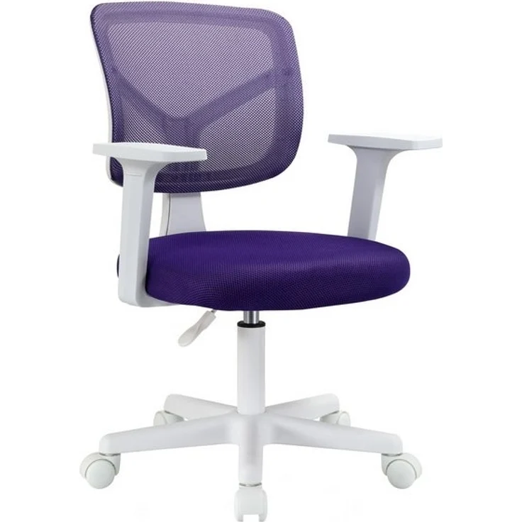 SVITA Schreibtischstuhl JOY, Kinderstuhl, höhenverstellbar, 5 Rollen, Armlehnen, Lila – Bild 4