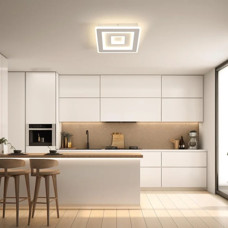 Comely LED Deckenleuchte Quadrat, 28cm 36W Moderne Deckenlampe Quadratisch Weiß LED Deckenbeleuchtung für Schlafzimmer, Wohnzimmer, Flur, Natürliches Licht 4500K – Bild 7