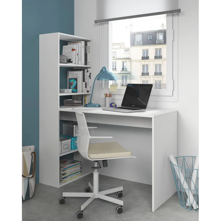 Regal-Schreibtisch >Duplo< in Artik-Weiß - 120x144x53 (BxHxT) – Bild 2