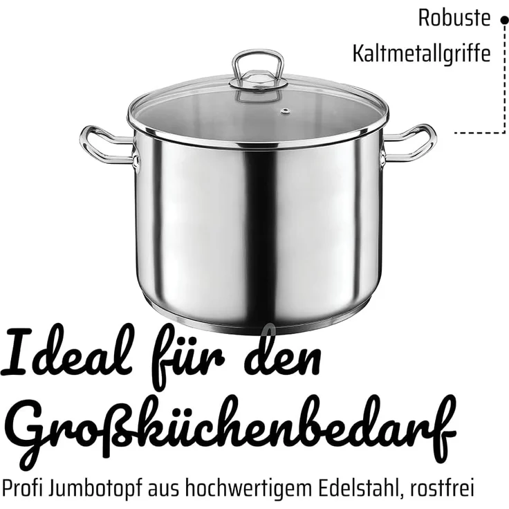GSW Suppentopf Profi, Edelstahl, rostfrei, geeignet für die große Suppenküche, Induktion – Bild 3