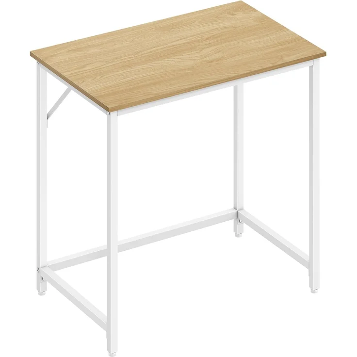 Vasagle Schreibtisch, Computertisch, Bürotisch, für Arbeitszimmer, Schlafzimmer, 50 x 80 x 76 cm, natureichenfarben-perlweiß LWDDE038W70 – Bild 1