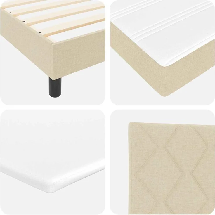 vidaXL Boxspringbett mit Kopfteil Creme 90 x 190 cm Stoff 3340064 – Bild 10