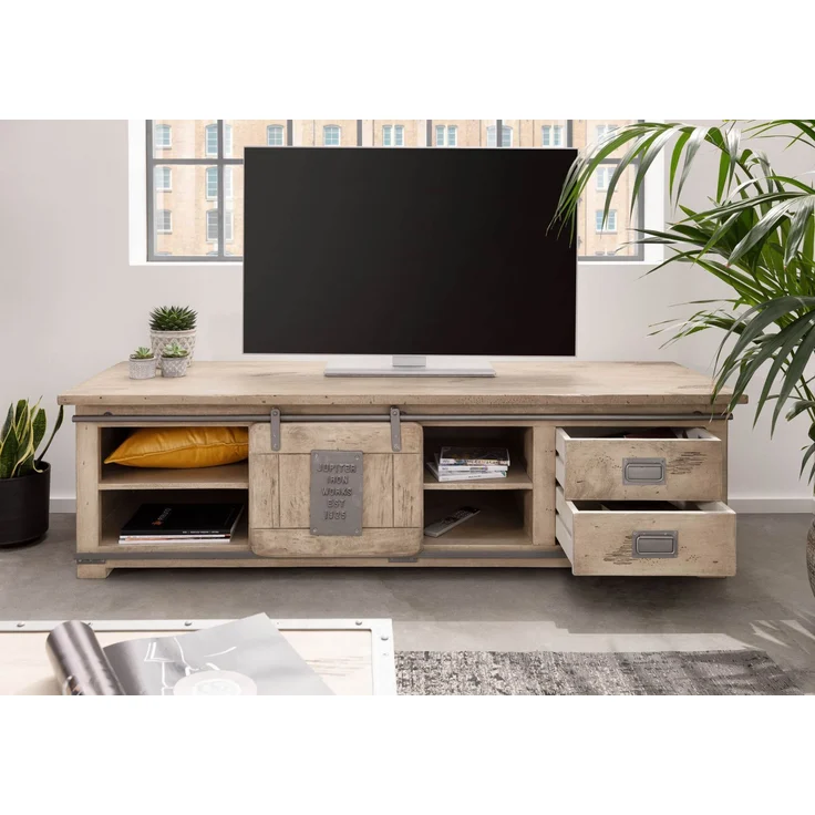 TV-Board Mango 180x55x50 whitewash lackiert RAILWAY #345 – Bild 4
