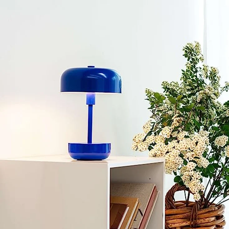 Dyberg Larsen Haipot Tischlampe, Kabellos und Dimmbar, LED Metall Leselampe, USB Wiederaufladbar, Blau – Bild 5