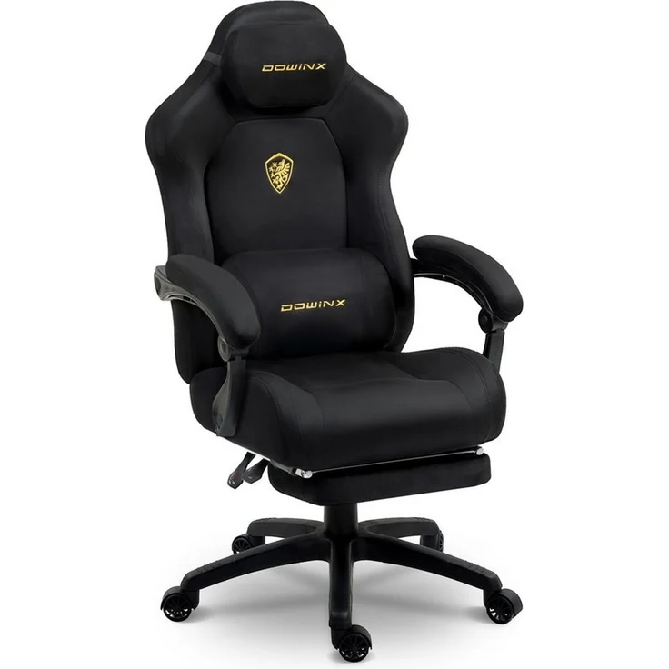 Dowinx Gaming-Stuhl Atmungsaktiver und Ergonomischer Bürostuhl aus Mikrofaser-Velours (Packung), Weiches Sitzgefühl, Verstellbarer Schreibtischstuhl mit Fußstütze – Bild 5