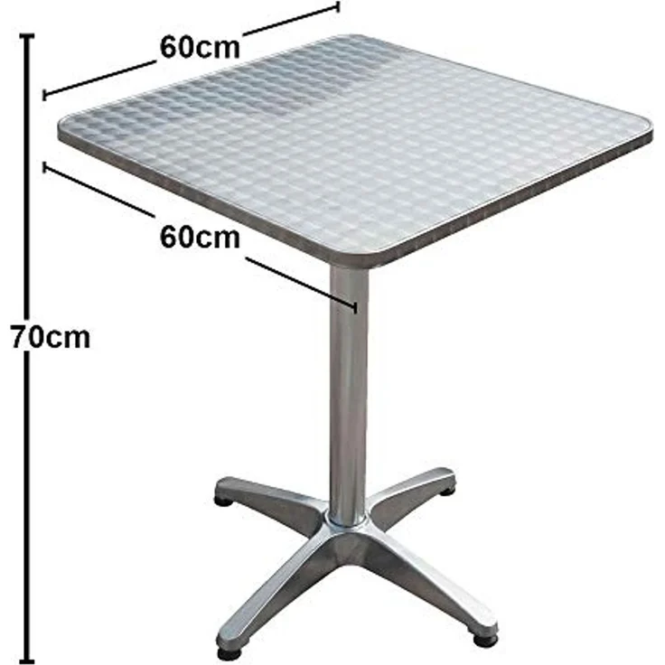 Bistrotisch aus Aluminium, quadratisch, H 70 cm – Bild 2
