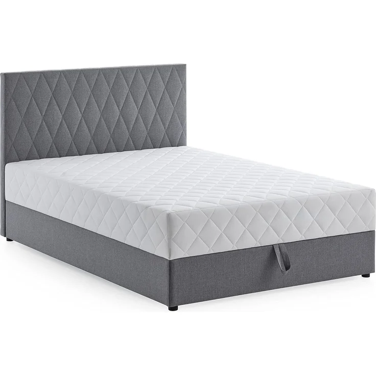 Atlantic Home Collection Stauraumbett Benita, mit Taschenfederkern 140x200 cm Hellgrau – Bild 1