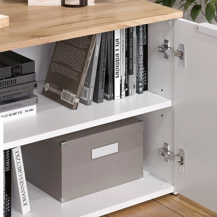 Vicco 'Wido' Kommode mit 2 Türen, Holzspannplatte weiß, 80 x 50 x 40 cm – Bild 5