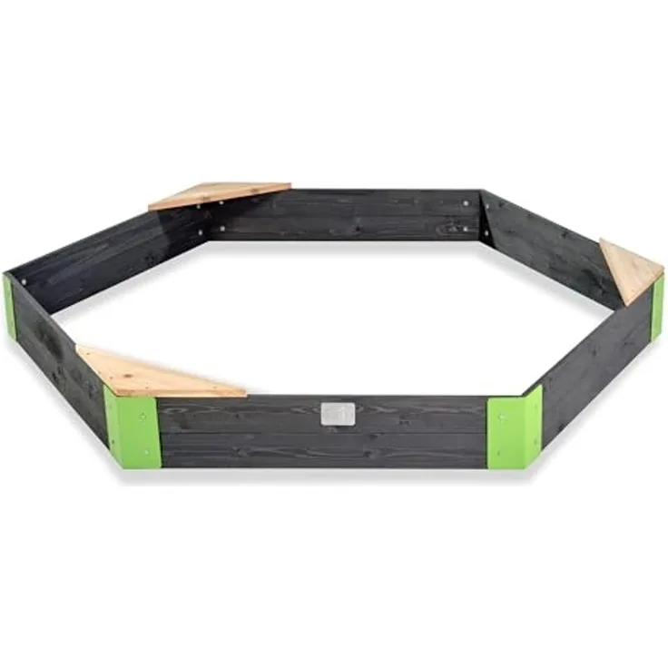Exit Holz Sandkasten Aksent L | Grau | 200 x 170 x 21 cm