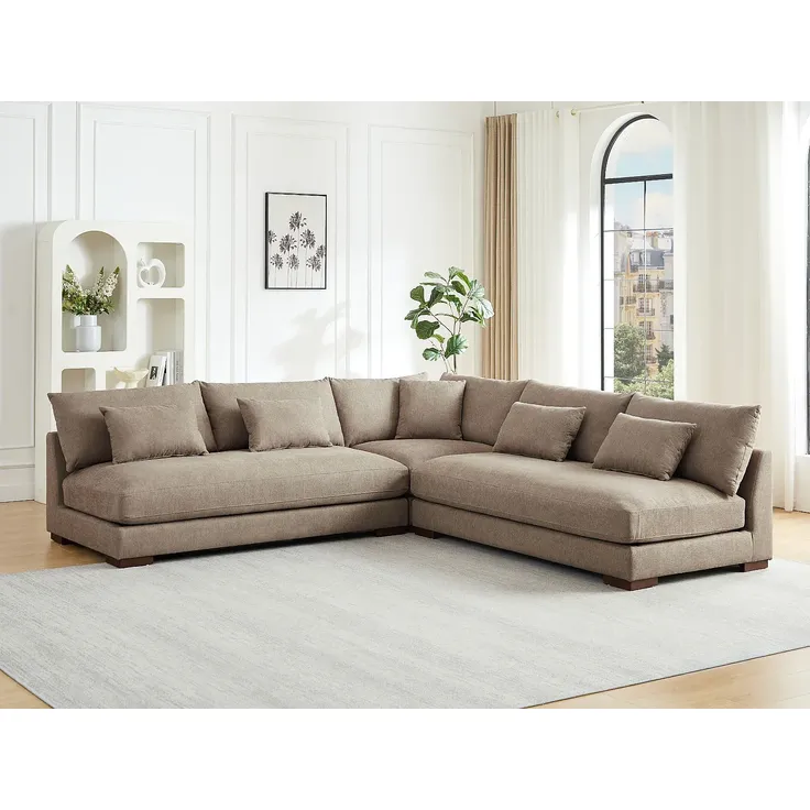 Vente-unique - SPERONE Sofa Stoff Schokoladenbraun - B 275 cm x H 85 cm x L 275 cm
