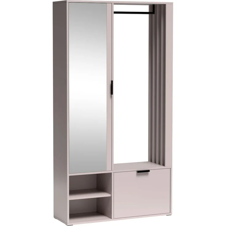 AX LIVING Garderobe Flur Milanoir 100 cm mit Spiegel Modern Kaschmir – Bild 1